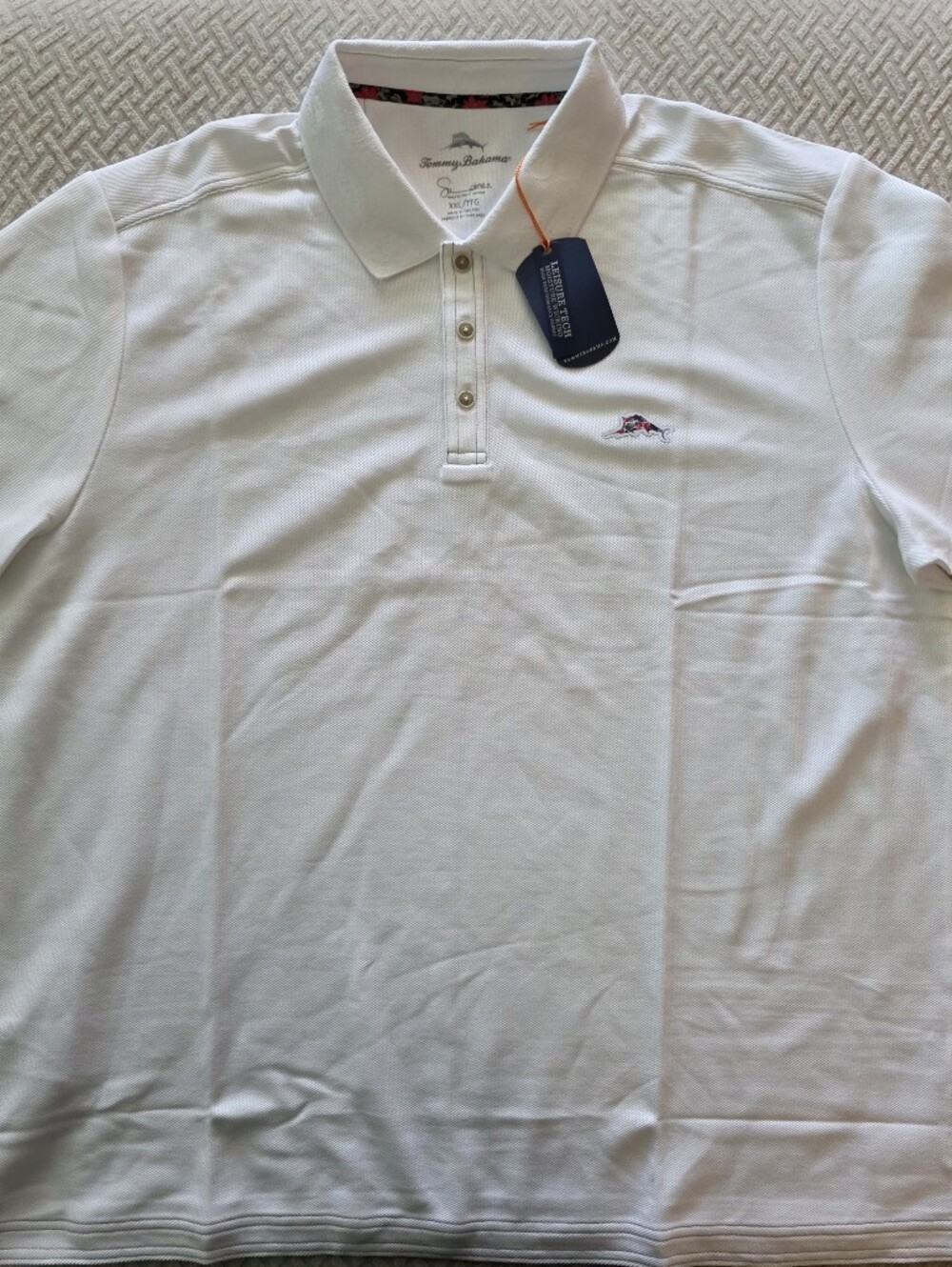 White Short Sleeve Polo with Embroidered Logo